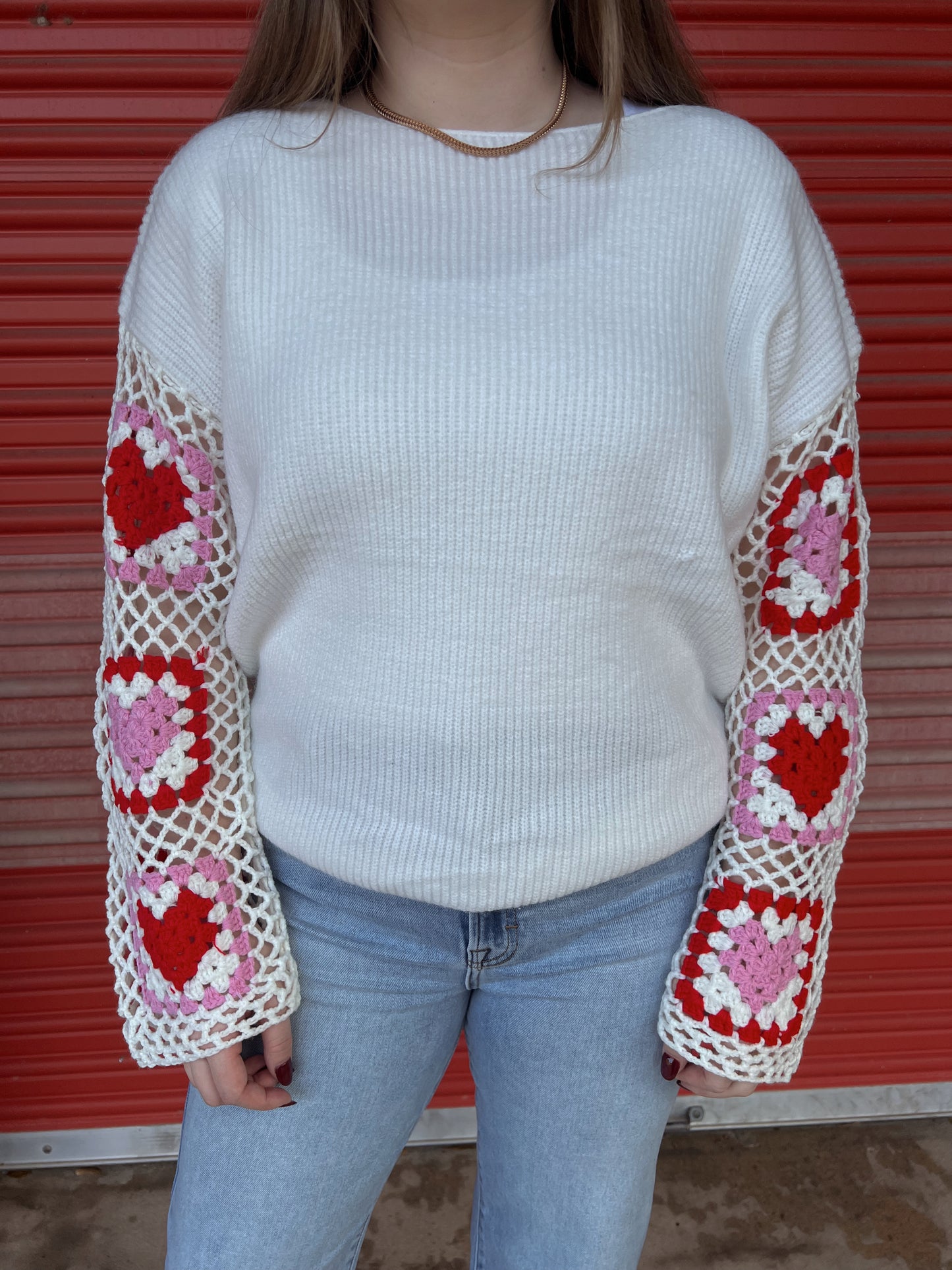 Sweet Heart Crochet Sweater