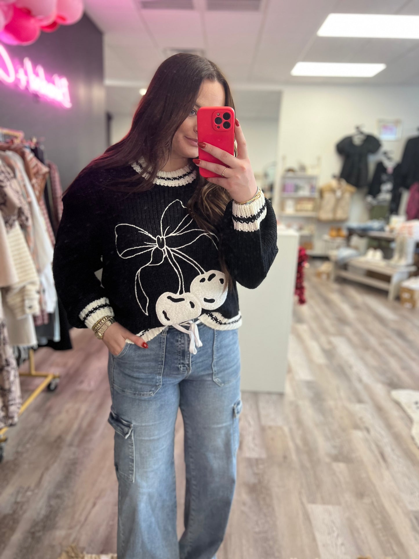 Chic Cherry Sweater