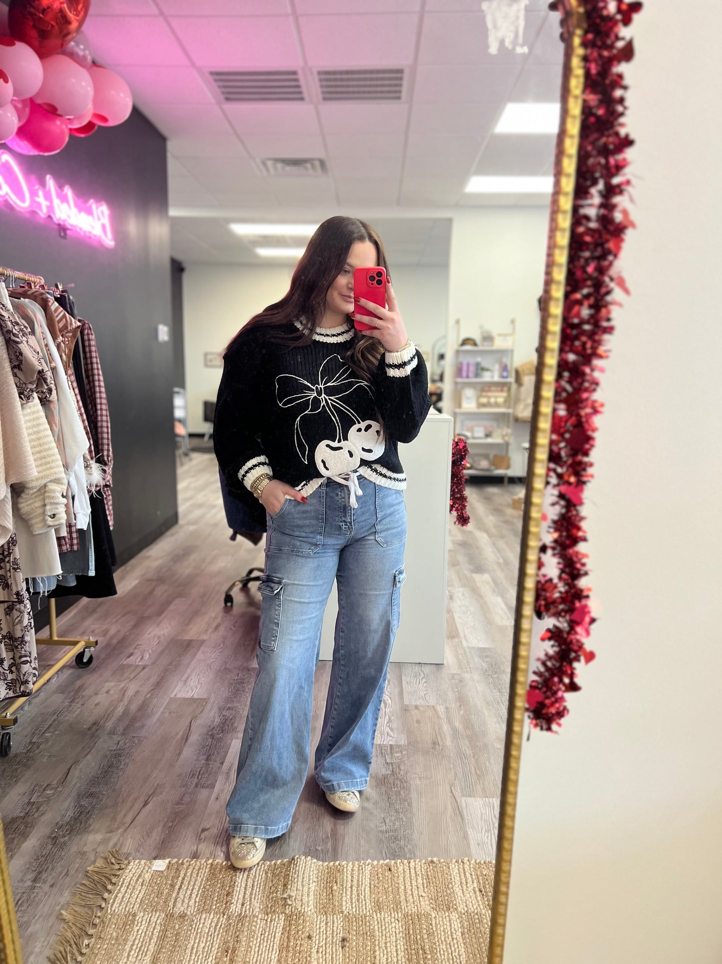 Chic Cherry Sweater