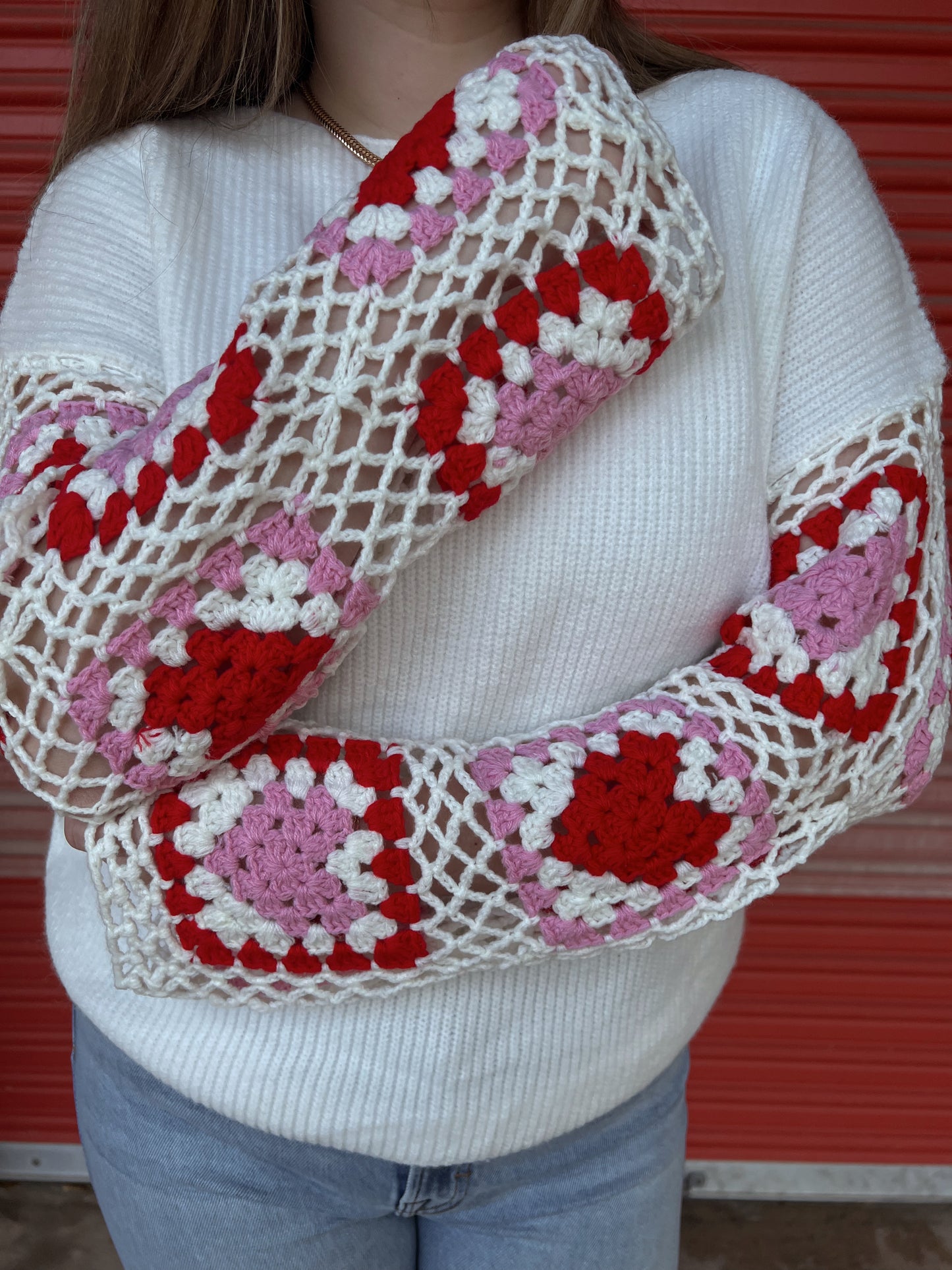 Sweet Heart Crochet Sweater