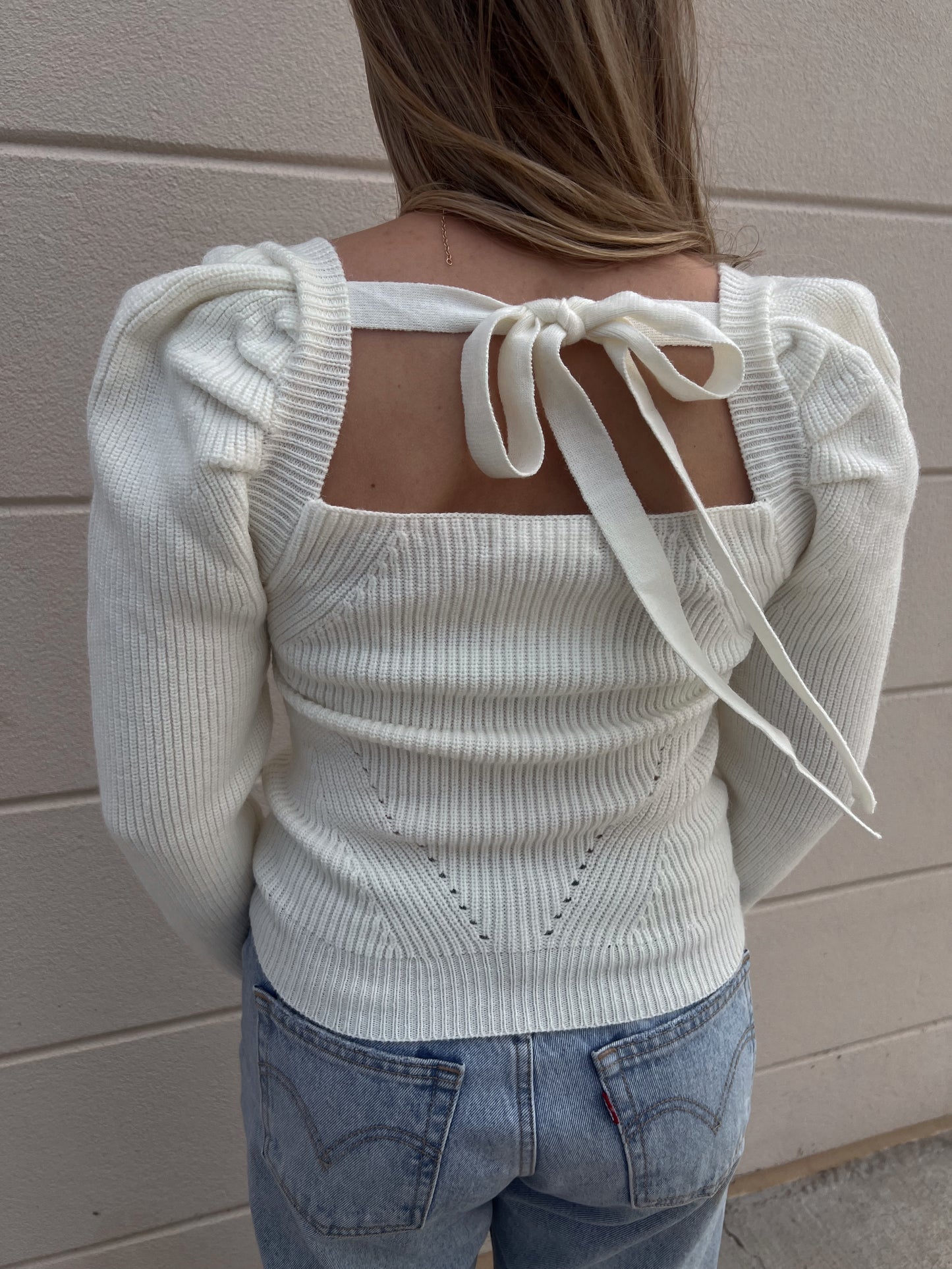 Cream Sweater Top
