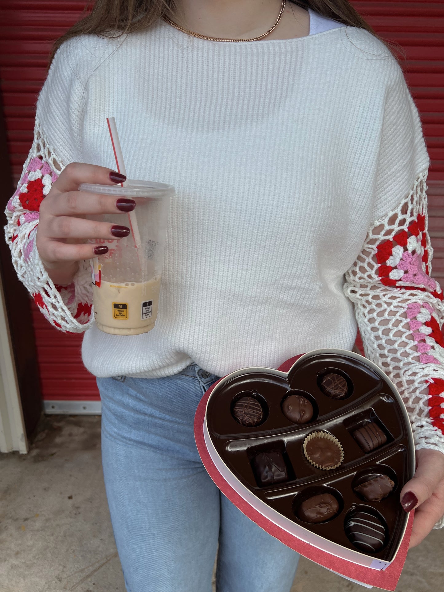 Sweet Heart Crochet Sweater