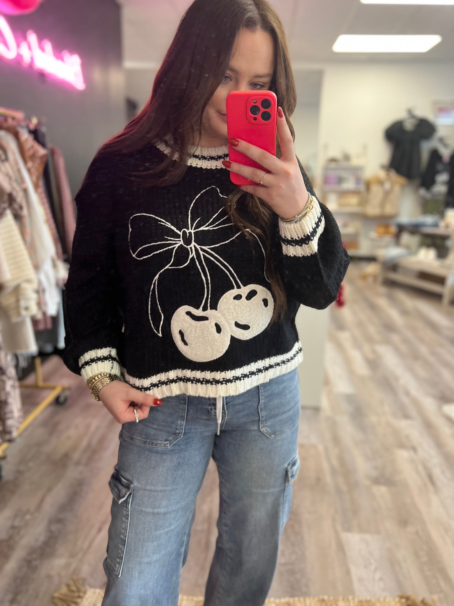 Chic Cherry Sweater