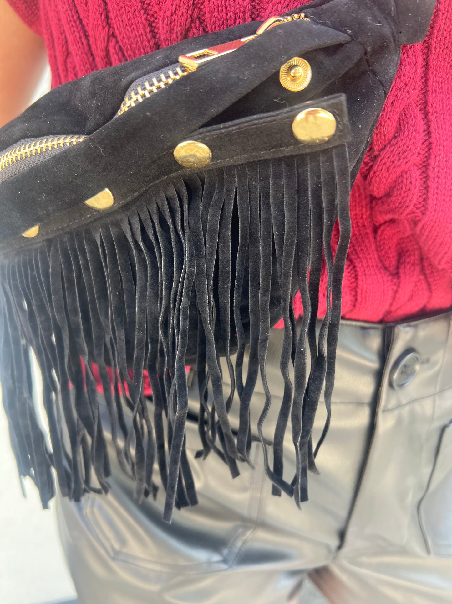 A Step Above Detachable Fringe Bumbag (Black)