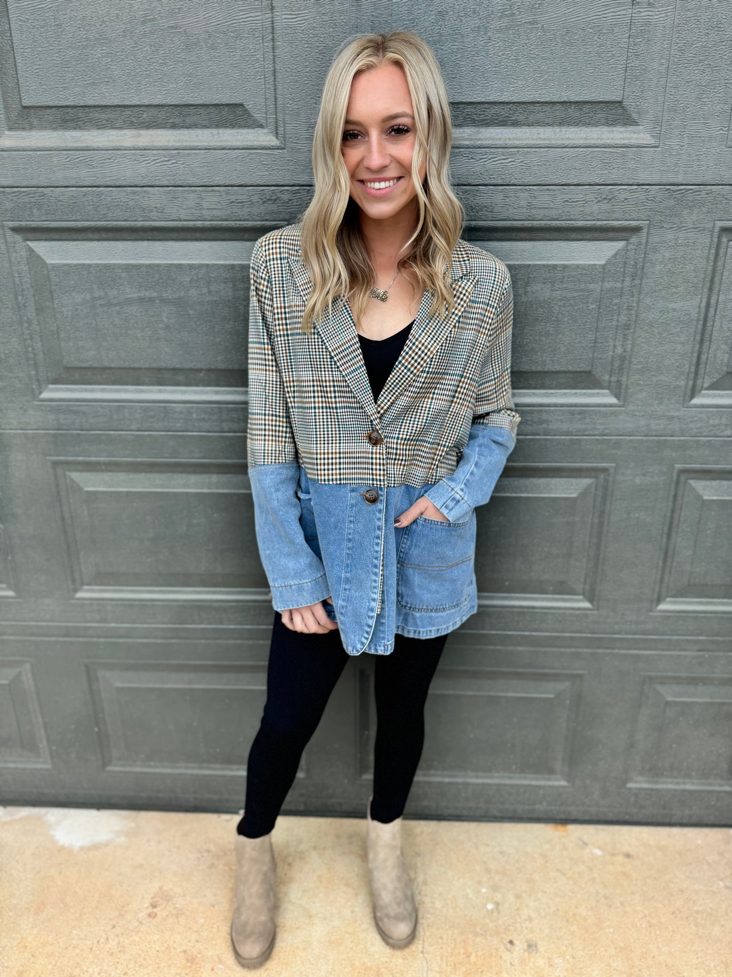 Denim Combo Blazer