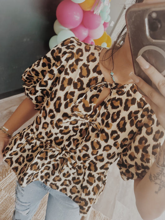 Leopard luxe top