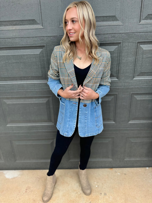 Denim Combo Blazer