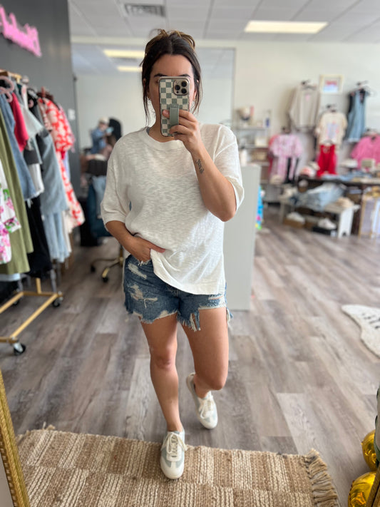 Relaxed Fit Split Tee