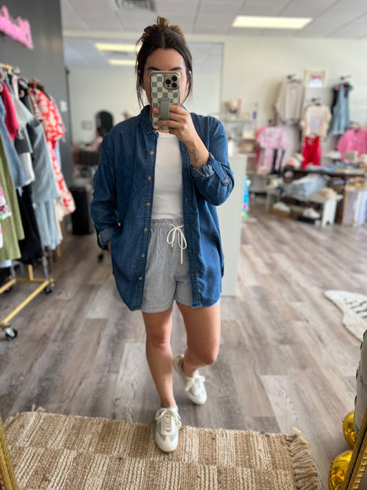 Oversized Tencel Button Up