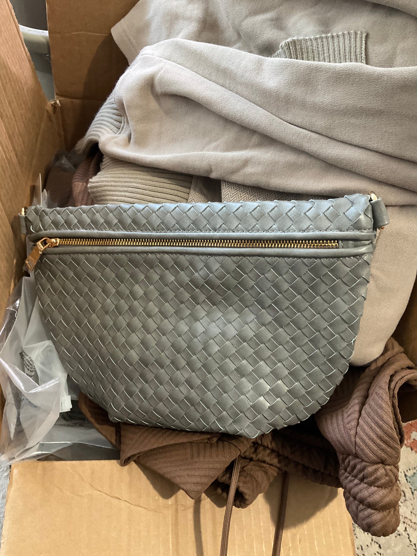 Woven Weslyn Bum Bag Gray