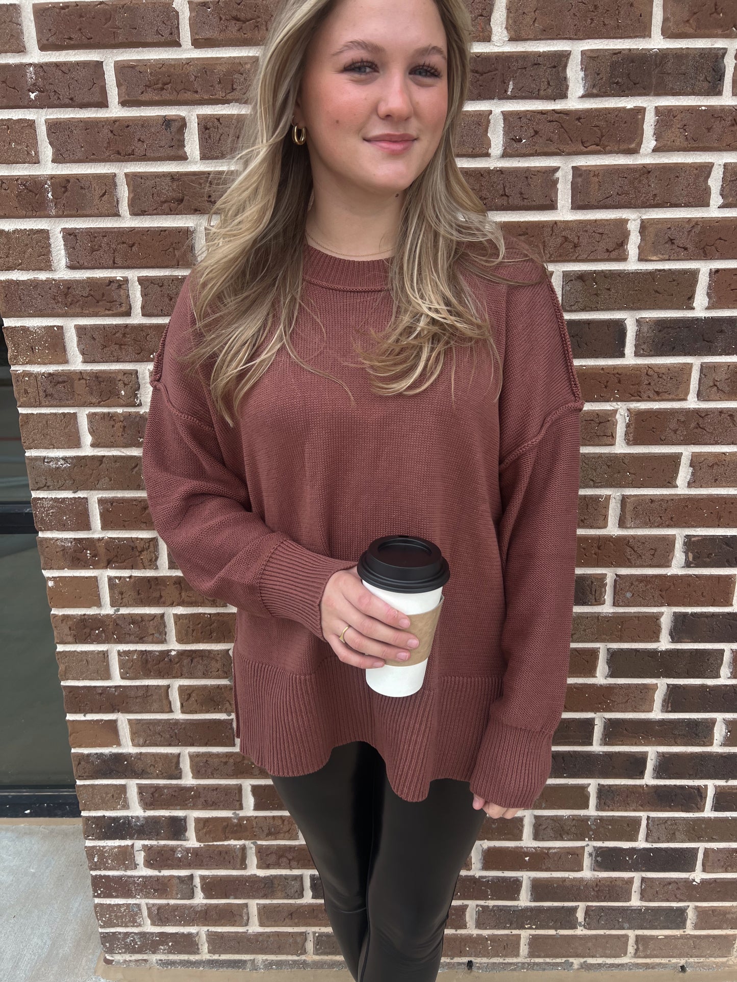 Brown Sweater Top