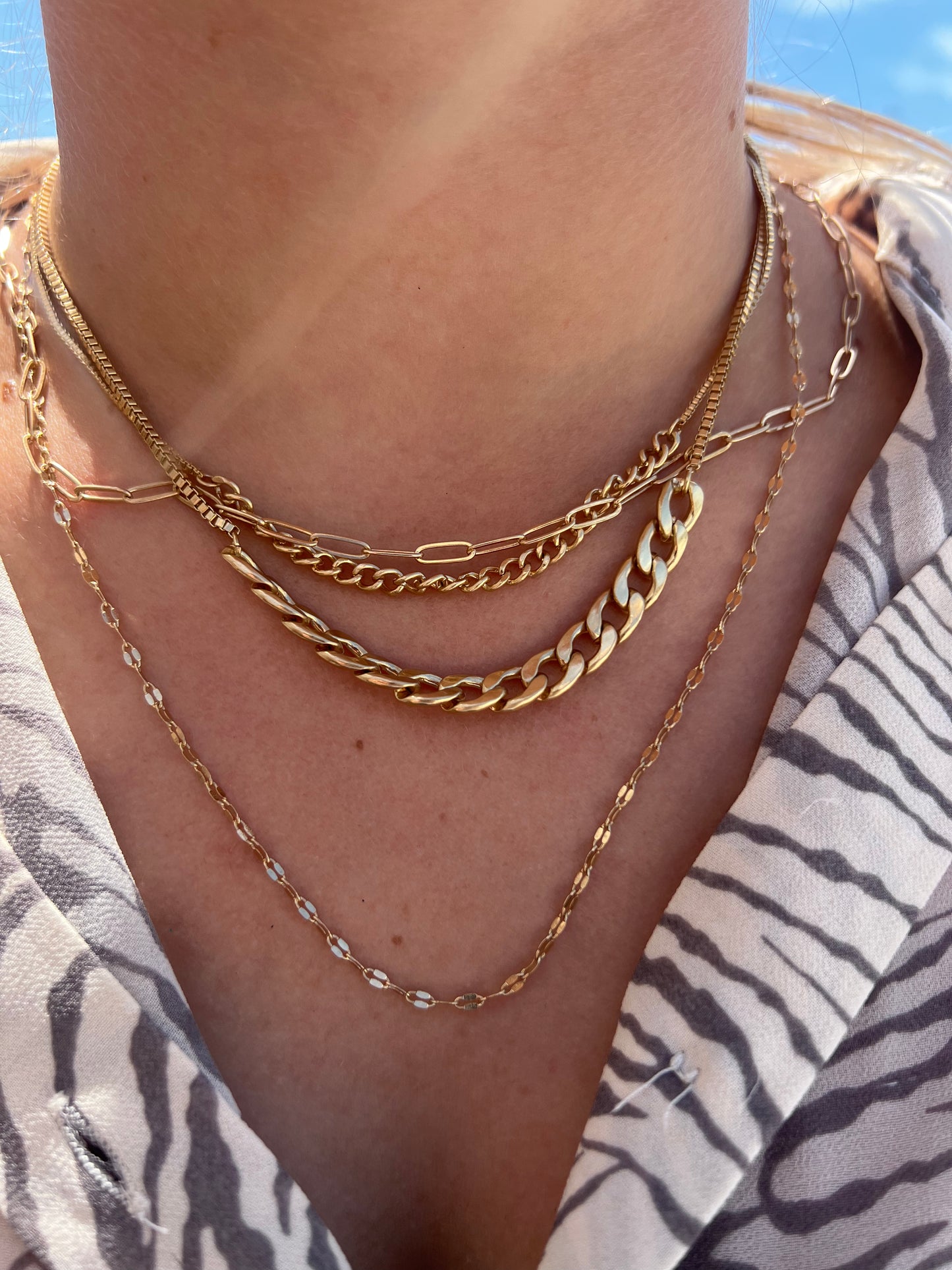 Four Chain Stacked Necklace