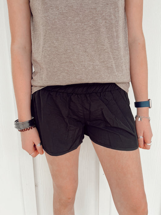 Black Track Shorts