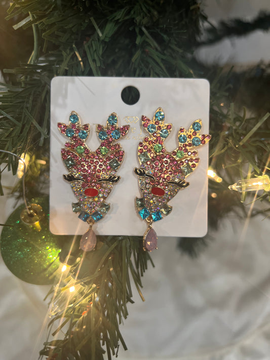 Glam Reindeer Earrings